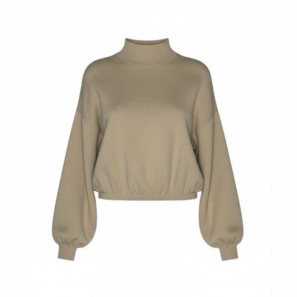 Scoop Mock Neck Sweater Size XS (0-2) In Pebble